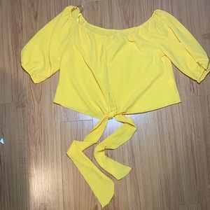 Yellow off shoulder blouse